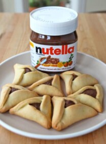 Nutella Filling for Hamantaschen - Use Nutella as a simple hamantaschen filling for Purim, straight from the jar. The easiest filling for hamantaschen, always a hit! Kosher, Dairy.