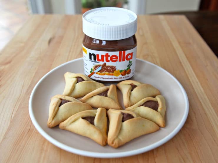 Nutella Filling for Hamantaschen - Use Nutella as a simple hamantaschen filling for Purim, straight from the jar. The easiest filling for hamantaschen, always a hit! Kosher, Dairy.