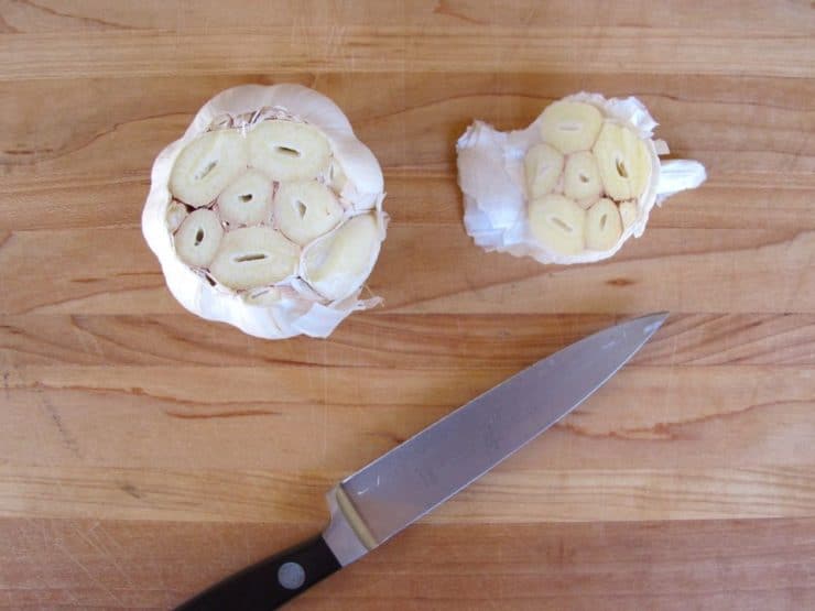 Head of garlic ready to roast.