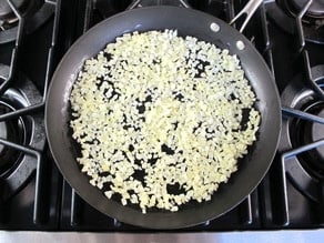 Minced onions in a saucepan.