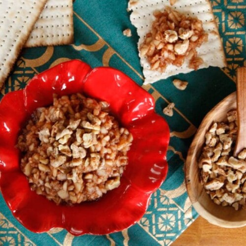 Apple Cinnamon Charoset with Cayenne Candied Walnuts - Traditional Passover Recipe with a Twist