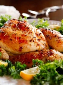 Farah's Roast Chicken with Garlic, Honey, Lemon and Chili Flakes - Juicy, Flavorful Roasted Chicken Recipe