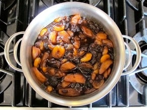 Apples simmered down with plums.