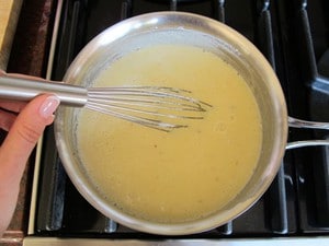 Kahlua cream sauce boiling.