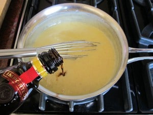 Kahlua cream sauce boiling.