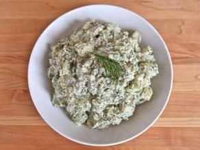 Potato Salad with Dill and Dijon - Easy Tasty Salad Recipe with Greek Yogurt and Whole Grain Dijon on ToriAvey.com