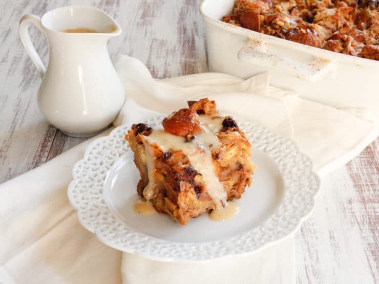 Challah Bread Pudding with Kahlua Cream Sauce