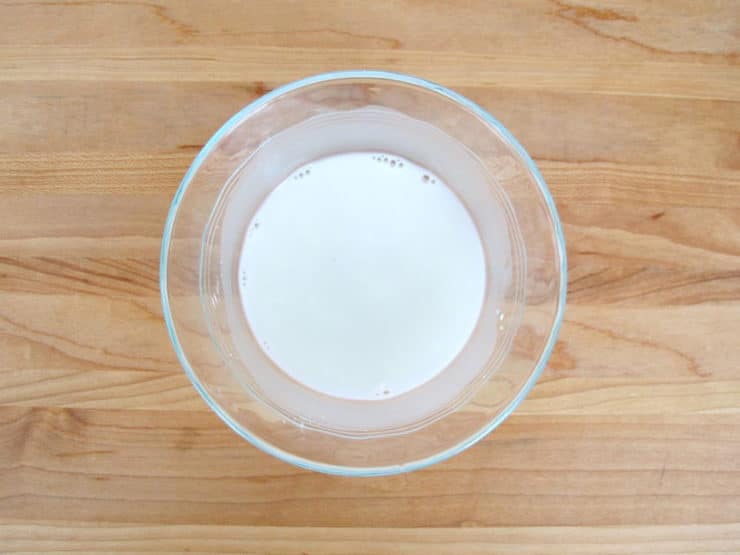 Cornstarch slurry in a small bowl.