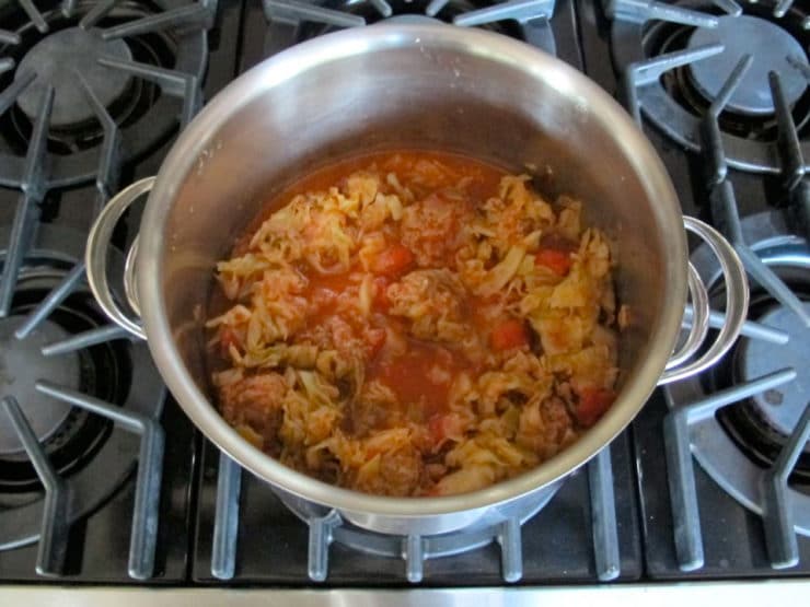 Unstuffed Cabbage in a pot.