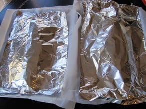 Challah covered with foil to keep from over browning.