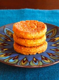 Sweet Potato Coconut Chremslach - Sweet Potato Pancake Recipe for Hanukkah, Thanksgiving, Thanksgivukah Holidays