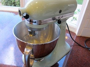 Cookie dough batter in the stand mixer.