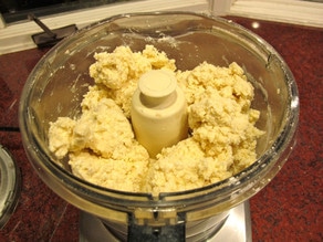 Rugelach dough in a food processor.