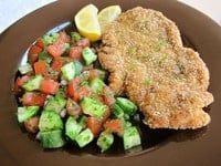 Gluten Free Chicken Schnitzel - Learn to make Gluten Free Chicken Schnitzel with this easy, GF, low carb recipe for crispy fried and seasoned chicken breasts. Kosher, meat.