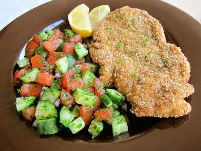 Gluten Free Chicken Schnitzel - Learn to make Gluten Free Chicken Schnitzel with this easy, GF, low carb recipe for crispy fried and seasoned chicken breasts. Kosher, meat.