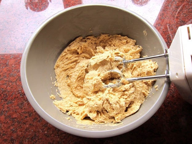 Butter, sugar, and eggs creamed together.