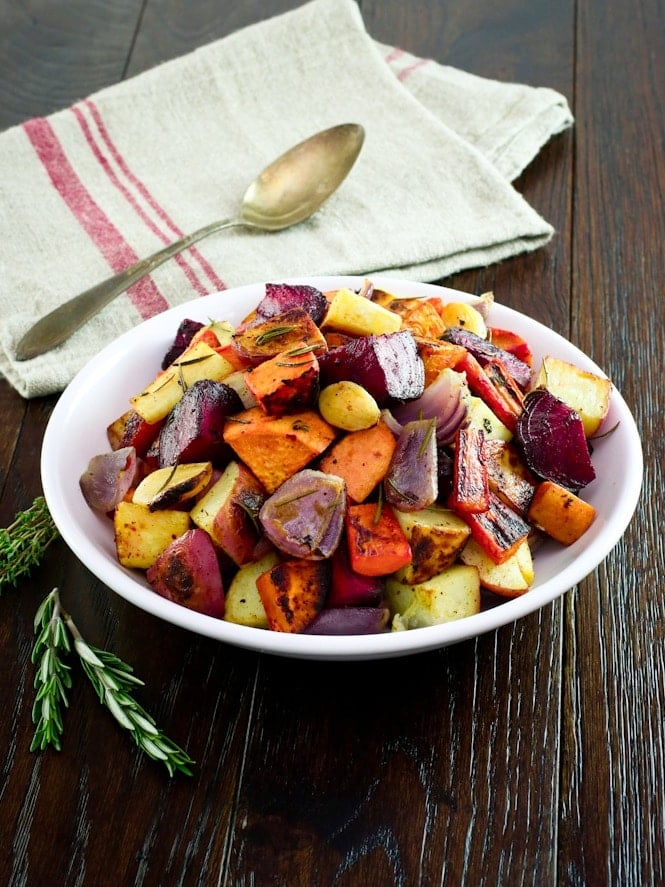 Oven Roasted Root Vegetables - Colorful, healthy, seasonal side dish