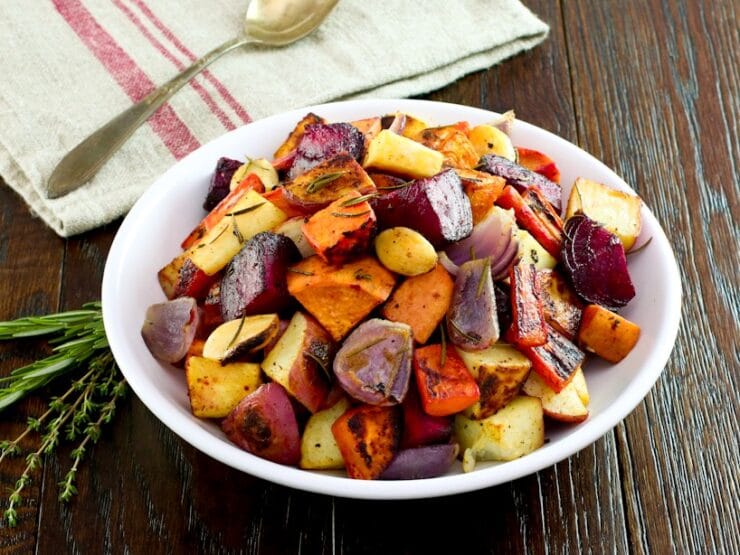 Oven Roasted Root Vegetables - Colorful, healthy, seasonal side dish