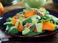 Apricot Spinach Salad with Avocado Basil Dressing Pinterest Pin