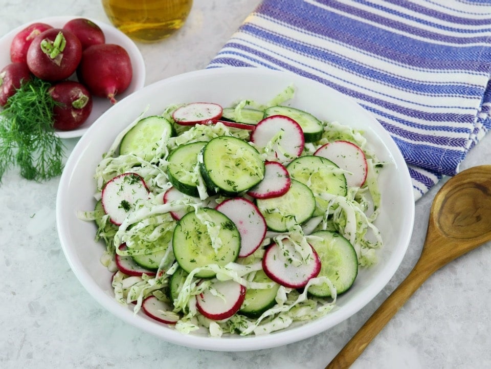 Crunchy Pickled Salad - Cucumbers, Cabbage, Radish