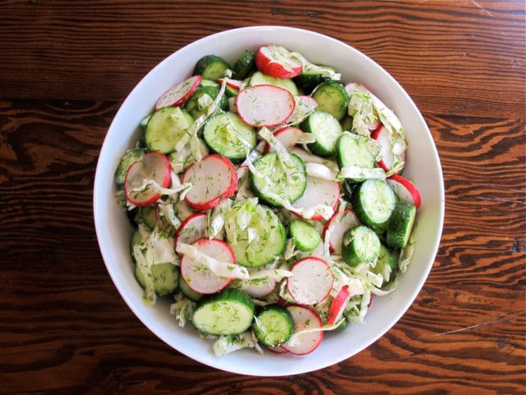 Crunchy Pickled Salad - Cucumbers, Cabbage, Radish