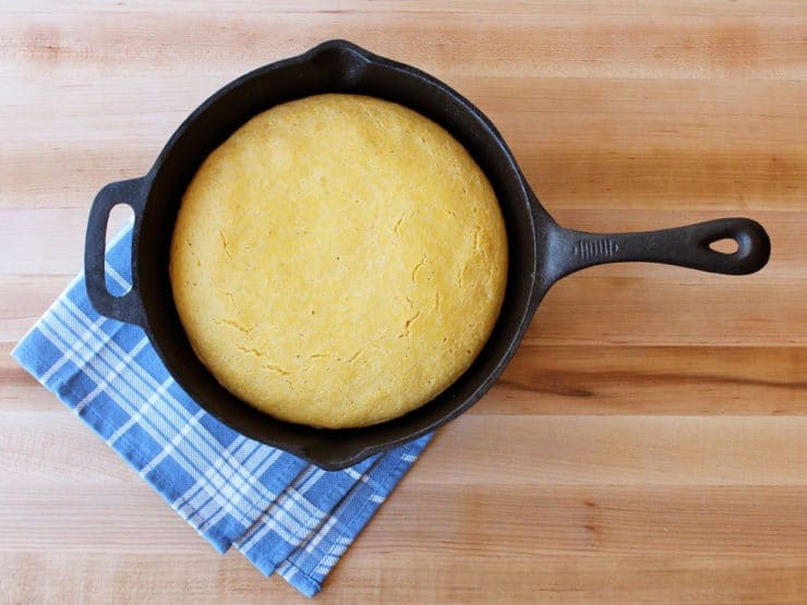 Skillet Cornbread out of the oven to cool.