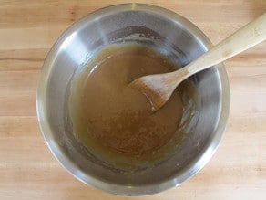 Combine wet and dry ingredients in a bowl to make a thick batter.