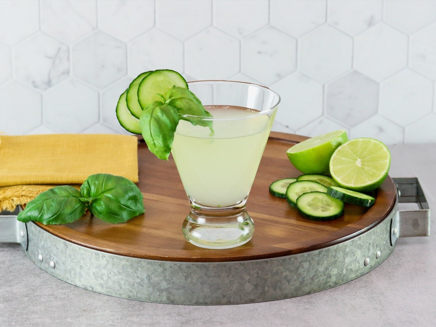 Cucumber Martini Recipe with Basil Lime and Ginger