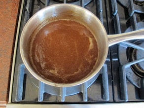 Blend pan drippings with an immersion blender.