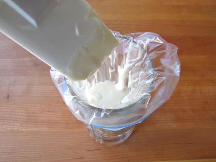 Icing in a pastry bag.