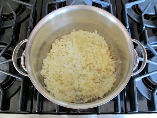 Diced onion in a stockpot.