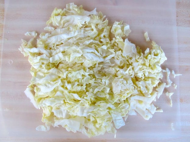 Chopped cabbage.