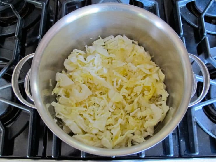Sauerkraut in a pot.