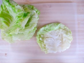 Separating cabbage leaves.