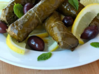 Vegetarian Stuffed Grape Leaves Pinterest Pin