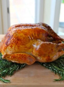 Classic Roast Turkey on a cutting board.