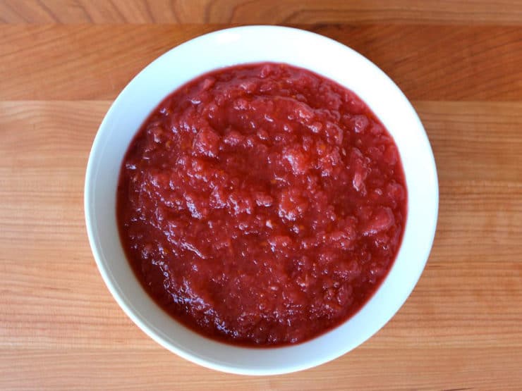 Harvest Fruit Puree - Delightful fruit puree blend of apples, pears, and cranberries. A tasty and colorful alternative to applesauce; pairs well with savory dishes.