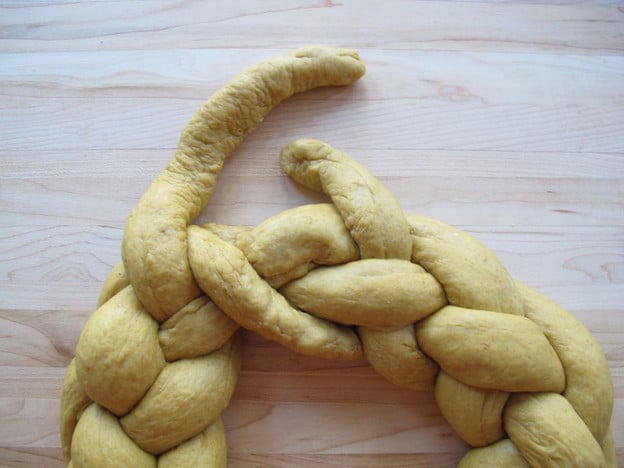 Connect the loose ends to keep the braid neat.