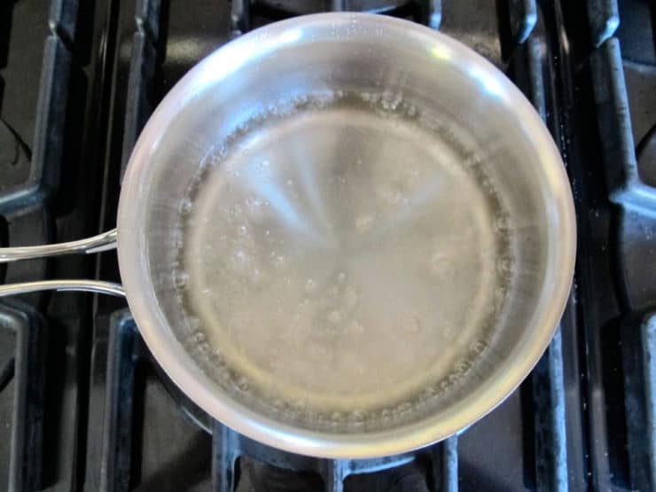 Combine sugar and water in a small saucepan.