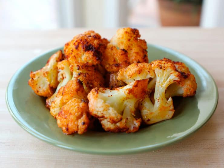 Smoky Roasted Cauliflower - How to roast cauliflower with smoked paprika, olive oil, and salt. Easy, tasty recipe. Healthy, gluten free, dairy free, vegan, kosher, pareve.