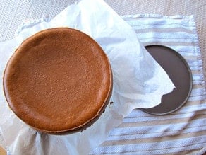 Gently remove cheesecake from springform pan.