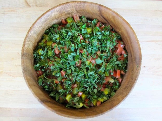 Israeli Salad with Pickles and Mint 2