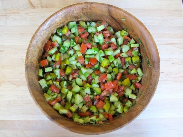 Israeli Salad with Pickles and Mint 2