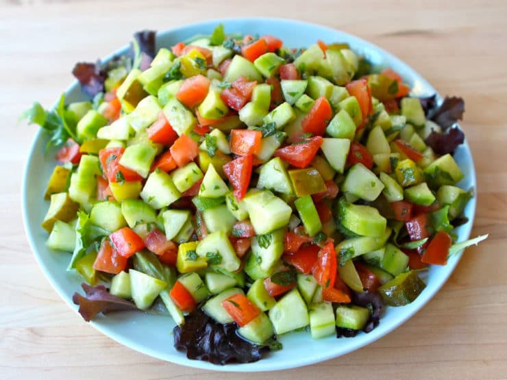 Israeli Salad with Pickles and Mint 2