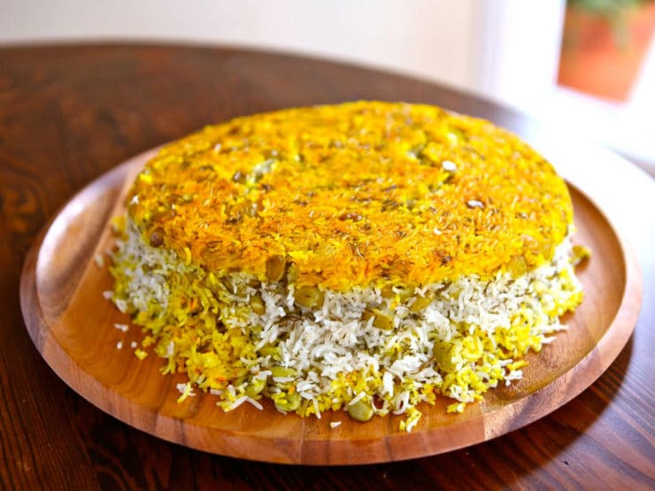 Persian Rice with Dill and Lima Beans Tahdig