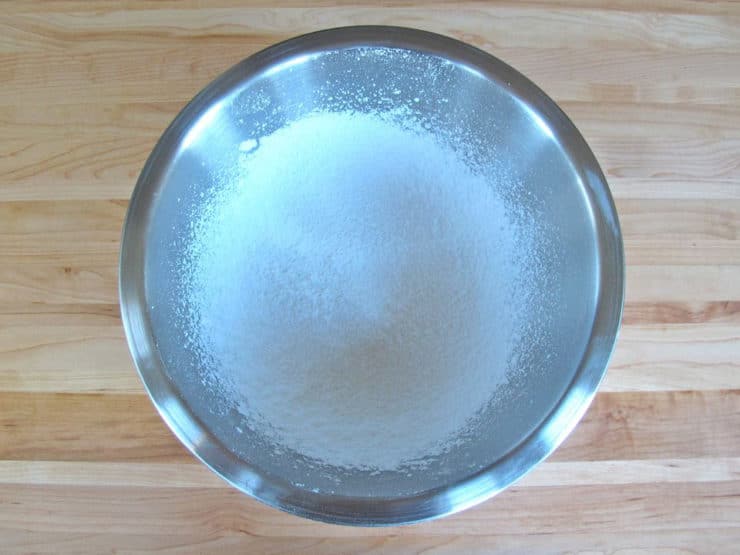 Sifted powdered sugar in a bowl.