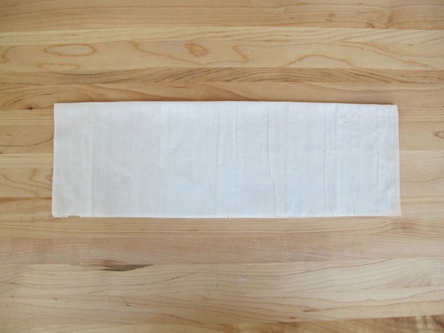 Cut rectangle from filo dough.