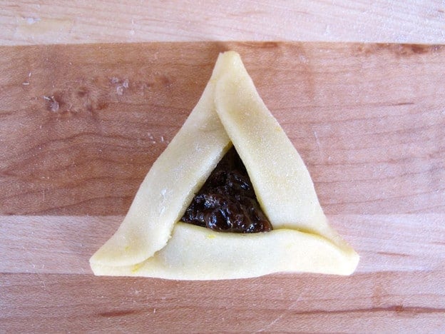 Third side folded over filling.