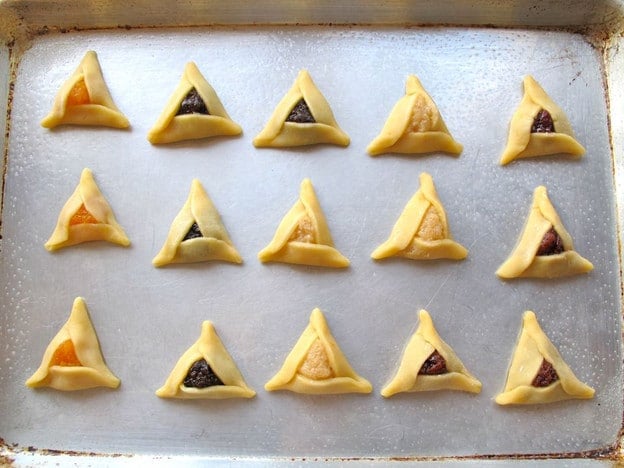 Formed cookies placed on greased baking sheet.