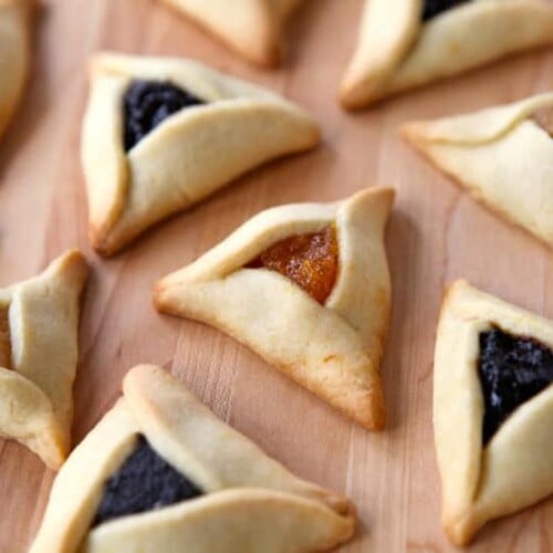 Dairy Free Hamantaschen - Learn to make pareve hamantaschen dough, easy to work with for any filling. Delicate, thin, orange-scented cookies. Kosher, Pareve.